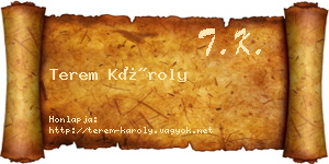 Terem Károly névjegykártya